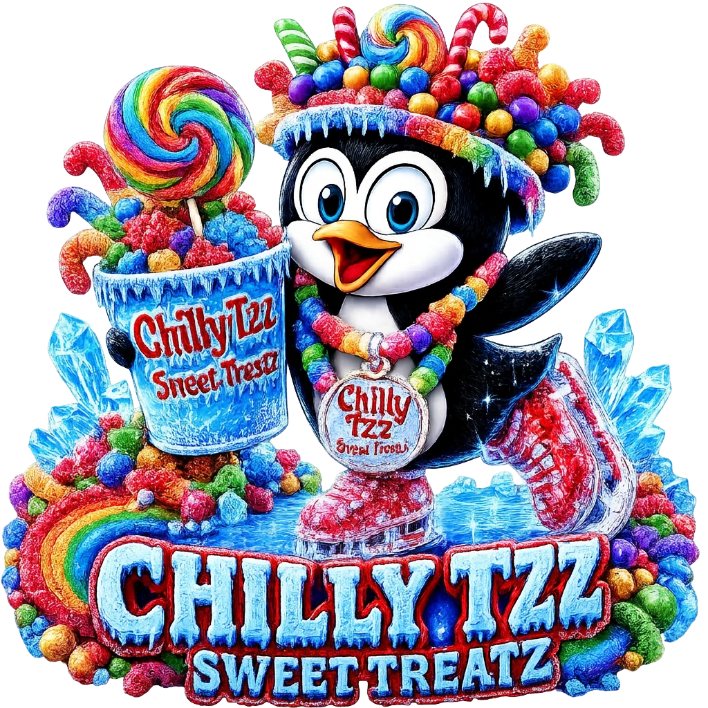 Chilly Tzz Sweet Treatz — penguin mascot with candy and ice